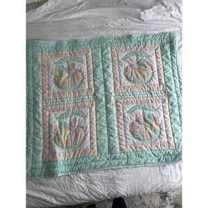 Vintage 90s Baby Quilt Pastel Y2K Kidcore Handmade
